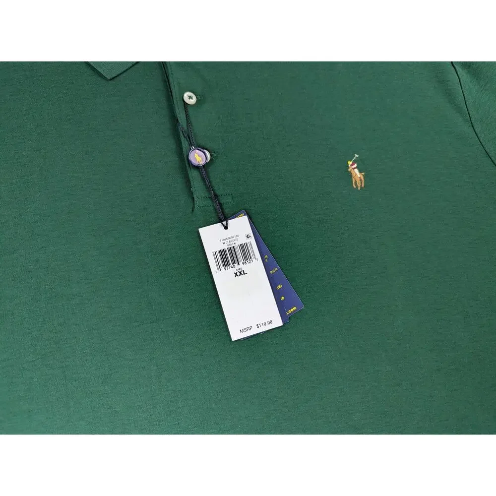 Polo Ralph Lauren Men's XXL Classic Fit Green Cotton Polo Shirt NWT
